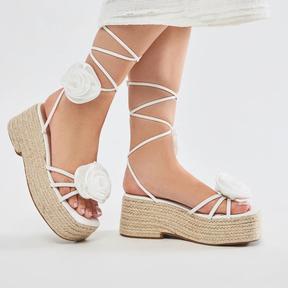 Fashion Nova Rosette Espadrille Wedges